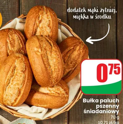 Bułka paluch pszenny śniadaniowy promocja w Dino