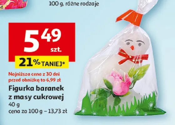 Figurka baranek z masy cukrowej promocja w Auchan