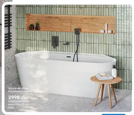 Wanna akrylowa GoodHome Nakina promocja w Castorama