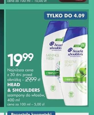 Szampon do włosów Head & Shoulders Menthol Fresh promocja w Super-Pharm