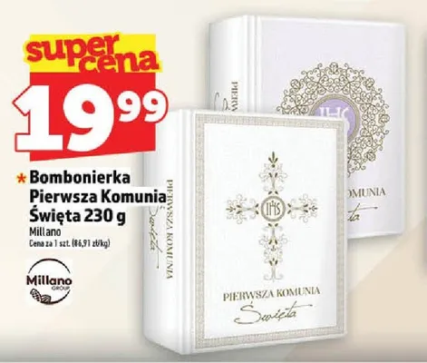 Bombonierka Pierwsza Komunia Święta Millano promocja w TOPAZ