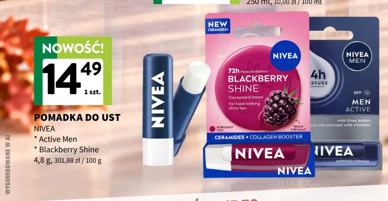 Pomadka do ust Active Men Nivea promocja w Intermarche