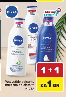 Balsamy i mleczka do ciała Nivea promocja w Carrefour Market