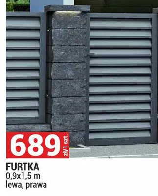 System ogrodzeniowy Vesela furtka 0,9x1,5m lewa prawa ocynkowany kolor antracyt RAL7016 promocja w Merkury Market