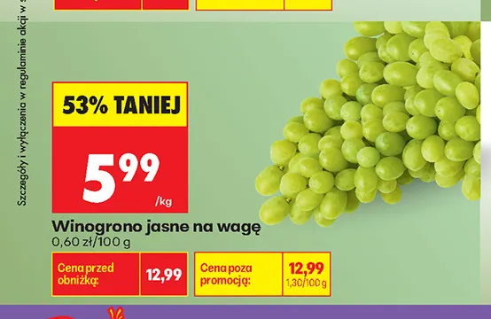 Winogrona jasne promocja w Biedronka