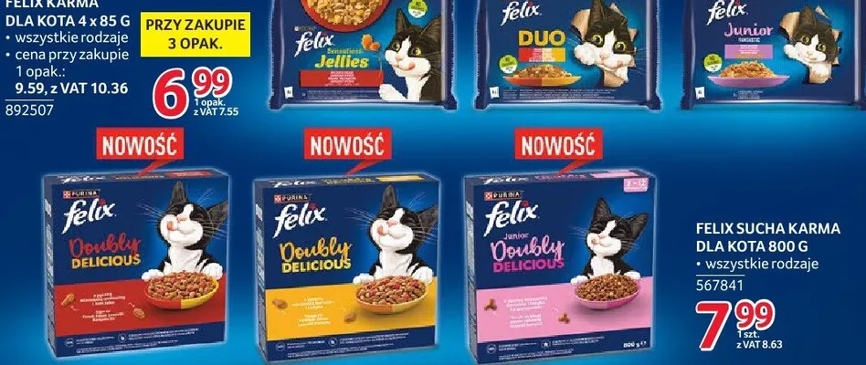 Karma dla kota Felix Sucha 800 g wszystkie rodzaje promocja w Selgros