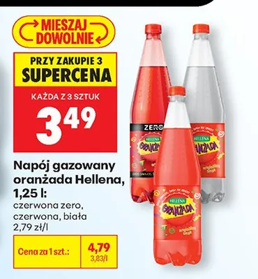 Napój gazowany oranżada Hellena czerwona zero promocja w Biedronka