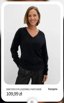 Sweter o pluszowej fakturze Bonprix promocja w bonprix