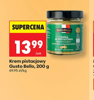 Krem pistacjowy Gusto Bello promocja w Biedronka