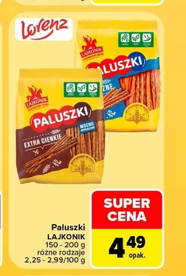 Paluszki Lajkonik Extra Cienkie promocja w Carrefour Market