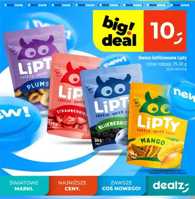 Owoce liofilizowane Lipty truskawki promocja w Dealz