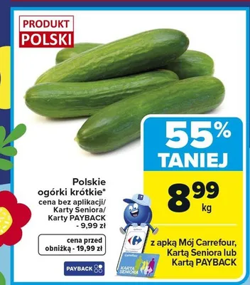 Ogórki krótkie polskie promocja w Carrefour Market