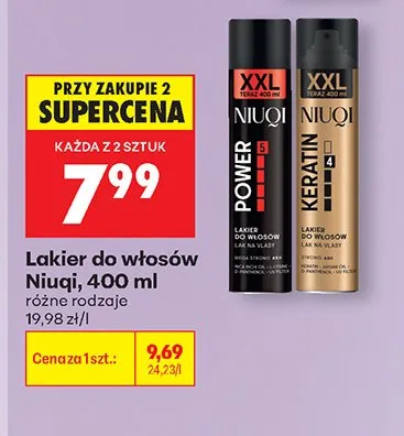 Lakier do włosów Niuqi promocja w Biedronka