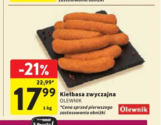 Kiełbasa zwyczajna Olewnik promocja w Intermarche