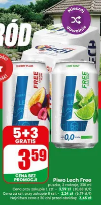Piwo bezalkoholowe Lech Free Cherry Plum promocja w Dino