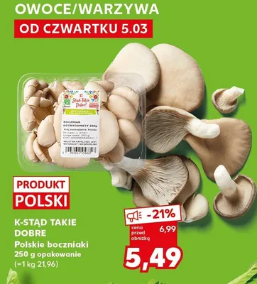 Pieczarki polskie boczniaki promocja w Kaufland