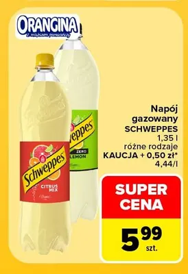 Napój gazowany Schweppes Zero Lemon promocja w Carrefour Market