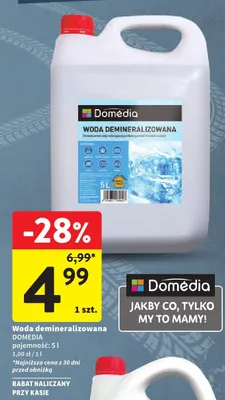 Woda demineralizowana Domedia promocja w Intermarche