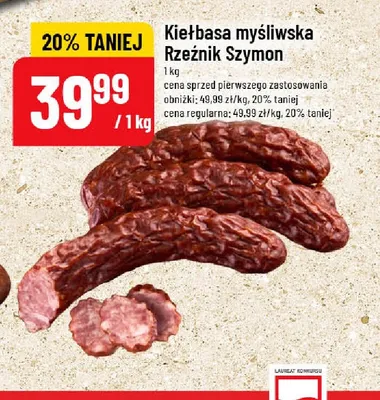 Kiełbasa myśliwska Rzeźnik Szymon promocja w POLOmarket