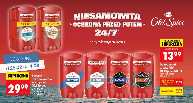 Zestaw dezodorantów w sztyfcie różne rodzaje 2x50ml promocja w Biedronka