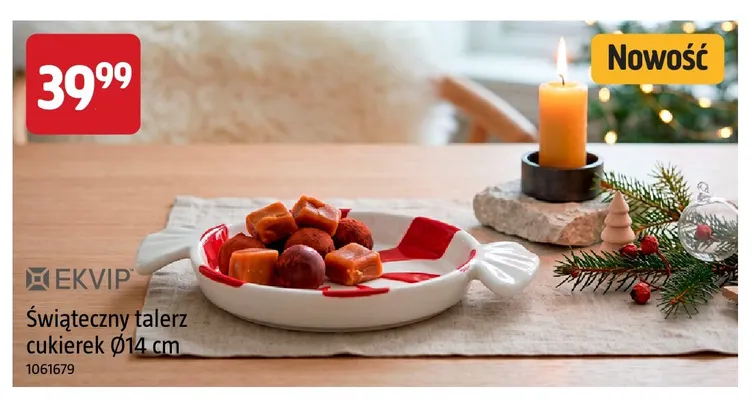 Świąteczny talerz cukierek Ø14 cm Ekvip promocja w Jula
