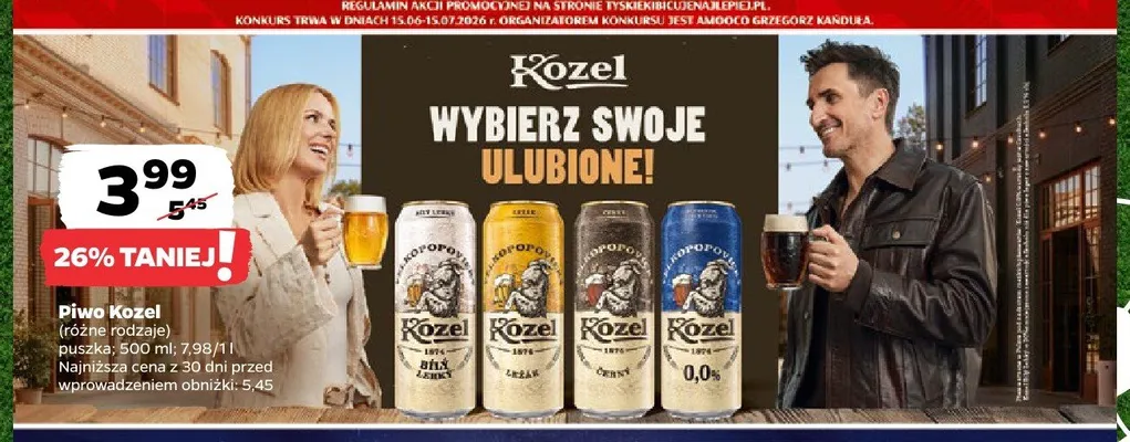 Piwo Kozel Ležák 500 ml promocja w Netto