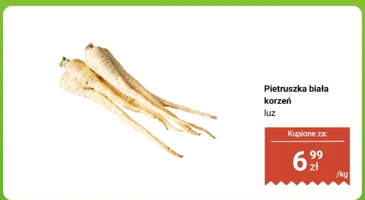 Pietruszka biała korzeń luz promocja w Biedronka