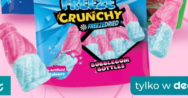 Żelki Bebeto Freeze Crunchy Bubblegum Bottles promocja w Dealz