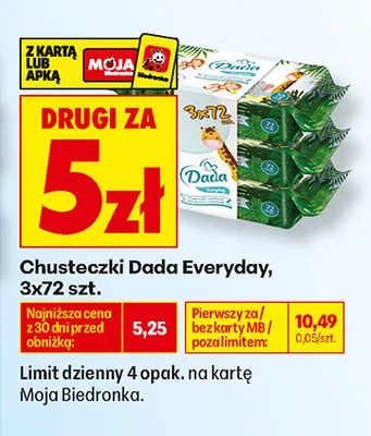 Chusteczki Dada Everyday 3-pak promocja w Biedronka