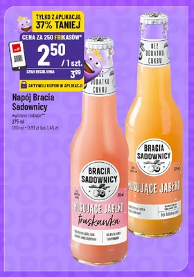 Napój Bracia Sadownicy musujące jabłko truskawka promocja w POLOmarket
