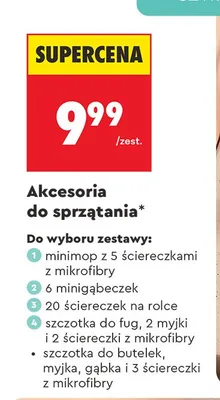 Zestaw szczotka do butelek myjka gąbka i 3 ściereczki z mikrofibry Smukee promocja w Biedronka