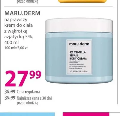 Naprawczy krem do ciała z wąkrotką azjatycką 5% Maru.Derm promocja w Hebe