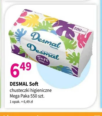 Chusteczki higieniczne Desmal Soft Mega Paka promocja w Drogerie Polskie