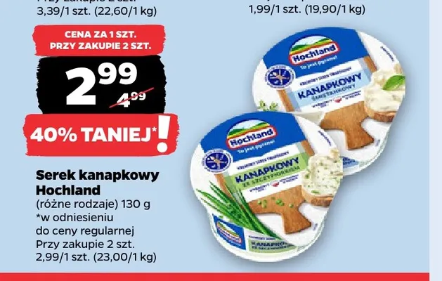 Serek kanapkowy śmietankowy Hochland promocja w Netto