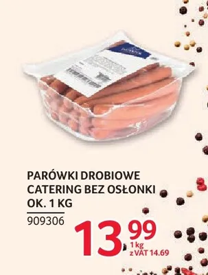 Parówki drobiowe catering bez osłonki Indykpol promocja w Selgros