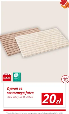 Dywan ze sztucznego futra 60x90 cm promocja w KiK