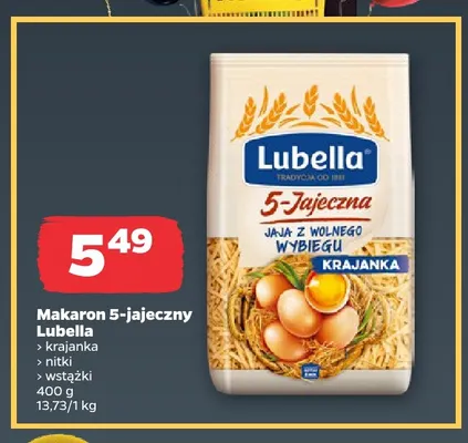 Makaron 5-jajeczny Lubella krajanka promocja w Netto