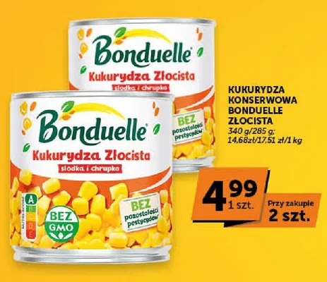 Kukurydza konserwowa Bonduelle Złocista promocja w Groszek