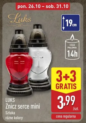 Znicz serce mini Luks promocja w Aldi