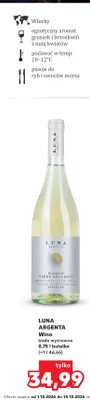 Wino białe wytrawne Luna Argenta promocja w Kaufland