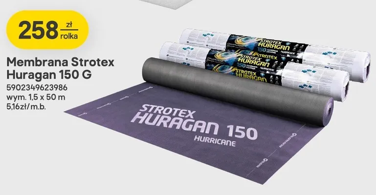 Membrana Strotex Huragan 150 g promocja w Castorama