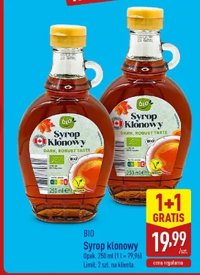 Syrop klonowy BIO promocja w Aldi