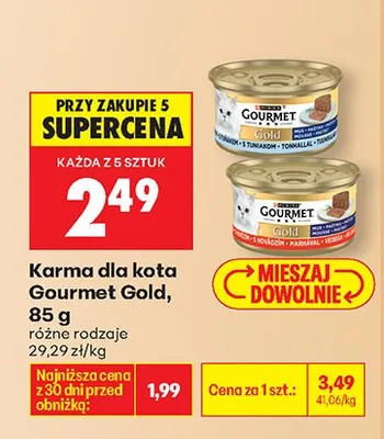 Karma dla kota Gold różne rodzaje promocja w Biedronka
