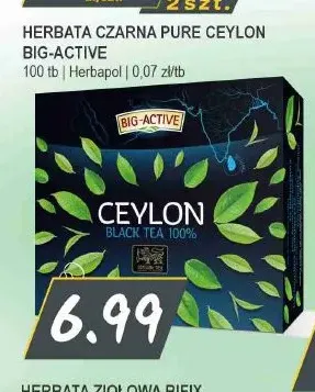 Herbata czarna Pure Ceylon Big-Active promocja w Słoneczko