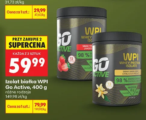Izolat białka WPI Go Active smak truskawkowo-jagodowy promocja w Biedronka
