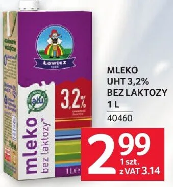 Mleko UHT 3.2% bez laktozy 1l promocja w Selgros