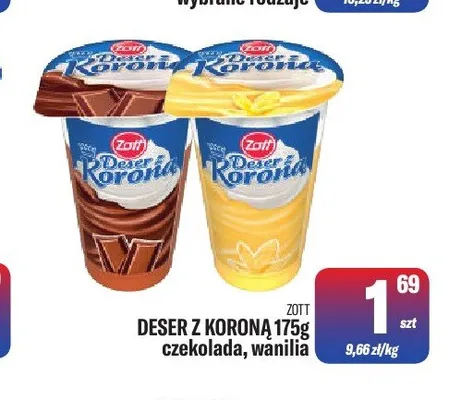 Deser z Koroną wanilia Zott promocja w Tomi Markt