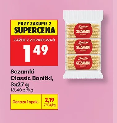 Sezamki Classic Bonitki 3-pak promocja w Biedronka