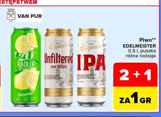 Piwo Edelmeister Unfiltered promocja w Carrefour
