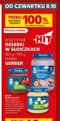 Deserek makaron z bananem, owocami leśnymi, truskawkami i twarożkiem Gerber promocja w Kaufland